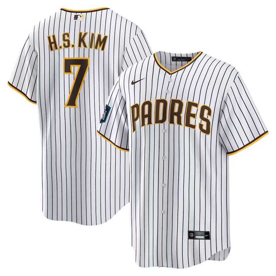 Men%27s San Diego Padres #7 Ha Seong Kim White Stitched MLB Cool Base Nike White Jersey->mlb youth jerseys->MLB Jersey